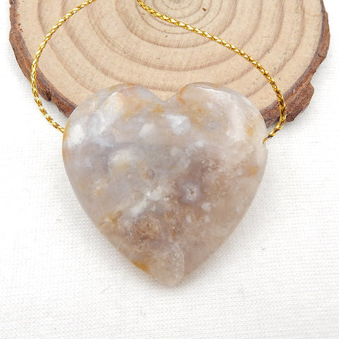 Natural Ocean Jasper Pendant Bead 35X35X7mm, 14.6g