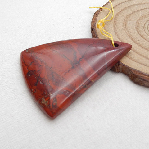 Natural Red River Jasper Pendant Bead 45X34X6mm, 13.9g