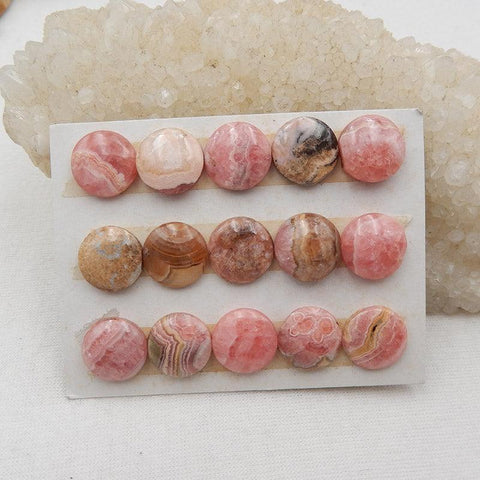 15 pcs Natural Argentina Rhodochrosite Cabochons 12x3mm, 19.5g - Gomggsale