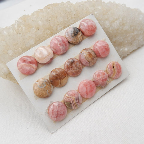 15 PCS Natural Argentina Rhodochrosite Cabochons 12x3mm, 19.5g