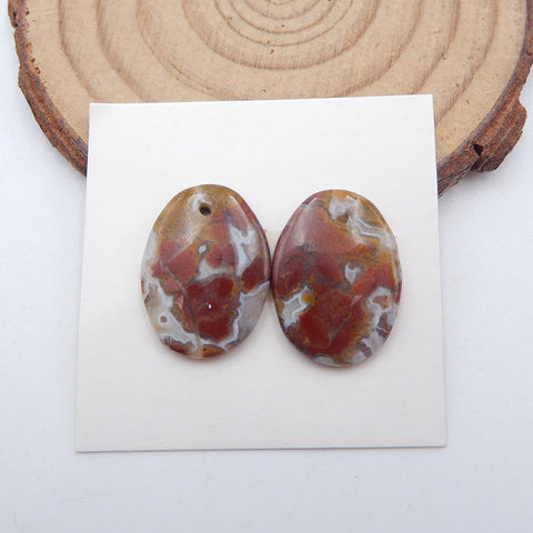 Natural Crazy Lace Agate Earring Beads 19x14x3mm, 2.8g