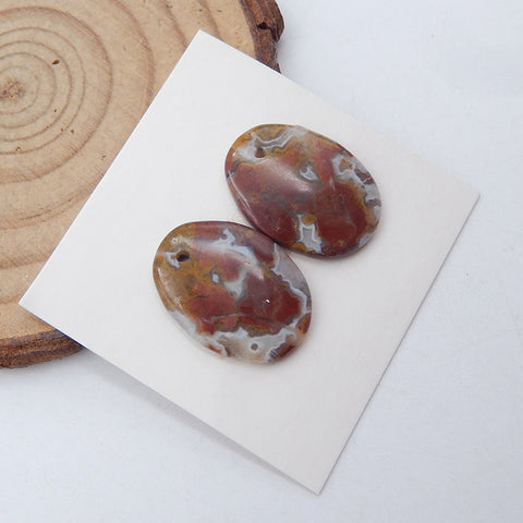 Natural Crazy Lace Agate Earring Beads 19x14x3mm, 2.8g