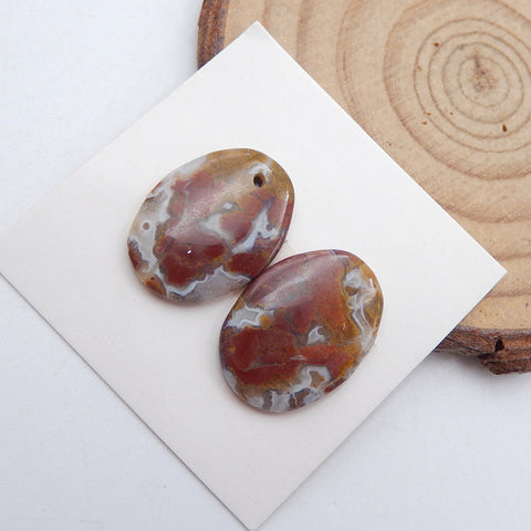 Natural Crazy Lace Agate Earring Beads 19x14x3mm, 2.8g