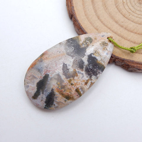 Natural Ocean Jasper Pendant Bead 40x22x6mm, 8g