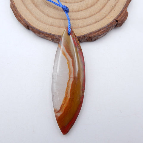 Natural Warring States Red Agate Pendant Bead 49x15x5mm, 5.7g