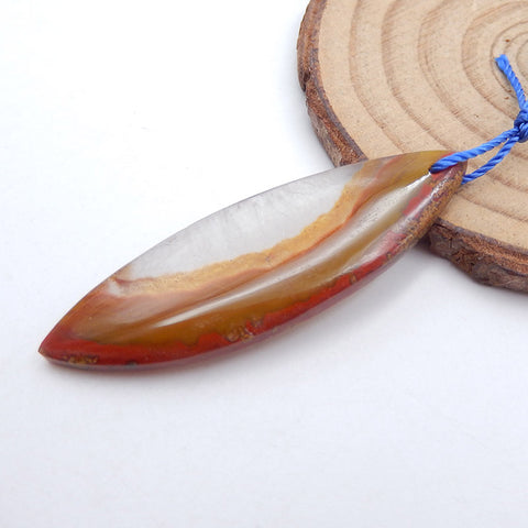 Perle pendentif percée en agate rouge des États en guerre naturels, 49 x 15 x 5 mm, 5,7 g