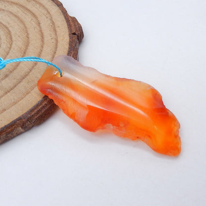 Perle pendentif en agate rouge naturelle, 41 x 17 x 6 mm, 6,4 g