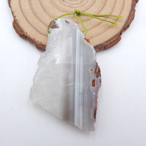 Natural Agate Pendant Bead 42x28x7mm, 18g