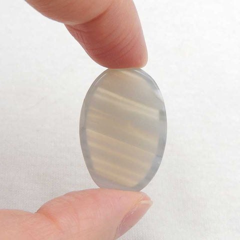 Natural Banded Agate Cabochon 29X19X7mm, 7.1g