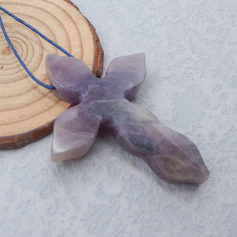 Perle pendentif en pierre précieuse de fluorite naturelle, 57x44x8mm, 22.5g