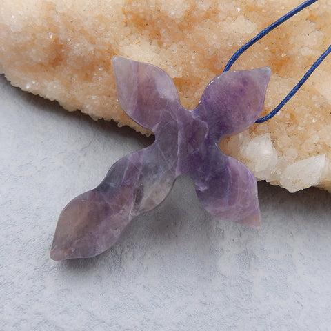 Perle pendentif en pierre précieuse de fluorite naturelle, 57x44x8mm, 22.5g