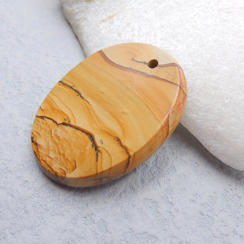 Natural Picture Jasper Pendant Bead 30X40X5mm, 10.4g