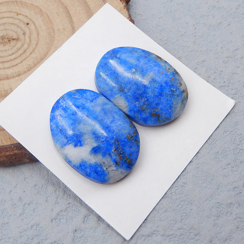 Natural Lapis Lazuli Cabochons Paired 22X16X4mm, 6.3g