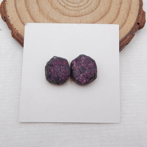 Natural Ruby Gemstone Cabochons Paired 12x10x4mm, 3g