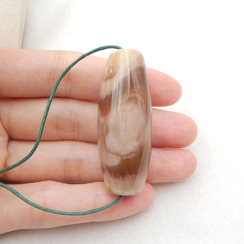 Natural Morrisouite Jasper Pendant Bead 45x18mm, 22.4g