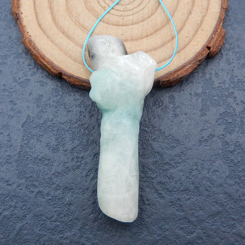 Natural Amazonite Pendant Bead 50x19x11mm, 12.8g