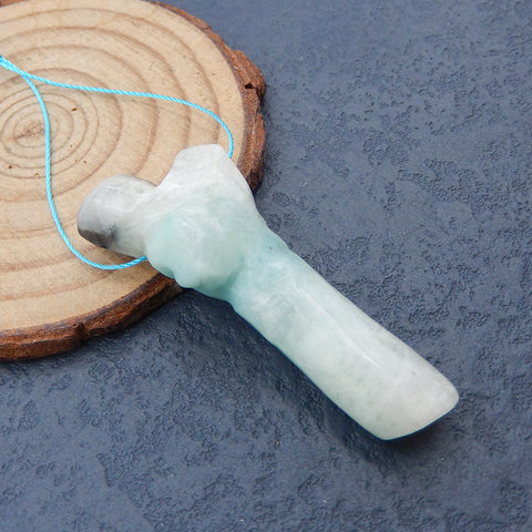 Natural Amazonite Pendant Bead 50x19x11mm, 12.8g