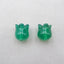 Natural Green Agate Carved flower Earring Beads 11x9mm, 3.2g