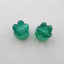 Natural Green Agate Carved flower Earring Beads 11x9mm, 3.2g