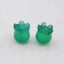 Natural Green Agate Carved flower Earring Beads 11x9mm, 3.2g