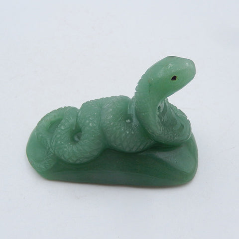 Natural Green Aventurine Carved snake 62x34x45mm, 62.8g