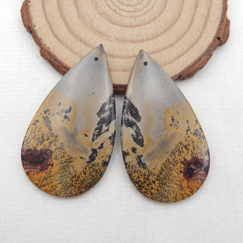 Natural Chohua Jasper Earring Beads 46x26x4mm, 14.5g