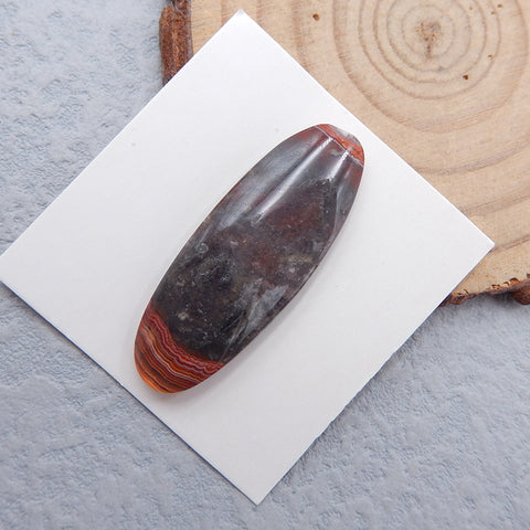 Cabochon en agate de dentelle naturelle, 35 x 13 x 5 mm, 4,2 g