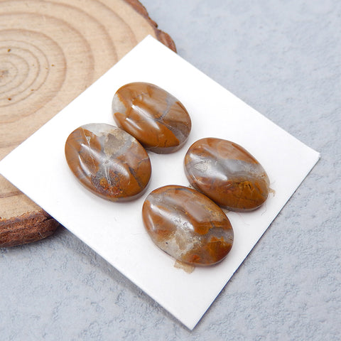 2 Pairs Natural Ocean Jasper Cabochons 15X11X4mm, 4.8g