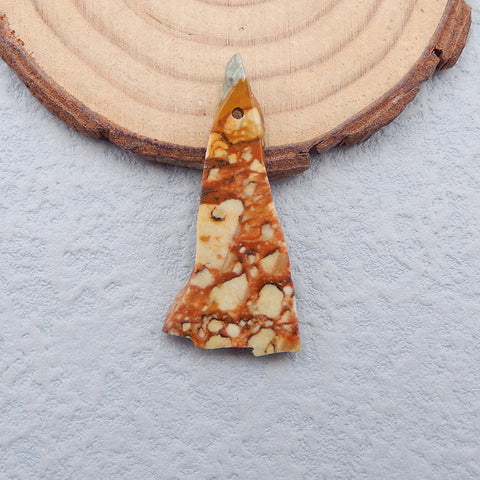 Natural Owyhee Jasper Pendant Bead 36x17x4mm, 3.0g