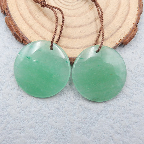 Natural Green Aventurine Earring Beads 23x23x4mm, 7.8g