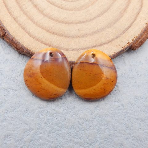 Perles de boucles d'oreilles naturelles Mookaite Jasper Gemstone, 17 x 15 x 4 mm, 3,6 g