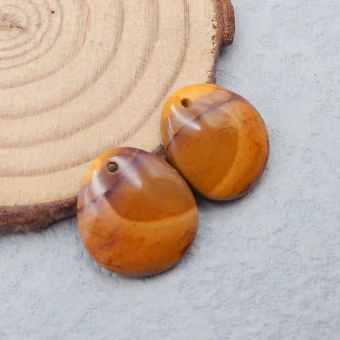 Perles de boucles d'oreilles naturelles Mookaite Jasper Gemstone, 17 x 15 x 4 mm, 3,6 g