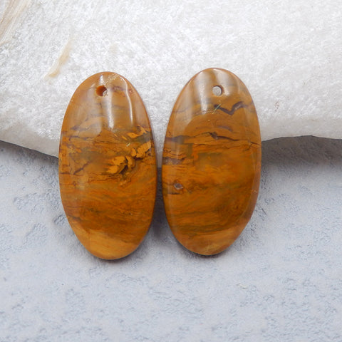 Natural Yellow Opal Earring Beads 24x13x45mm, 4.4g