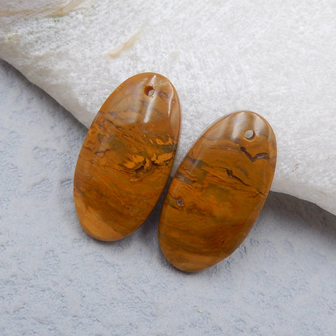 Natural Yellow Opal Earring Beads 24x13x45mm, 4.4g