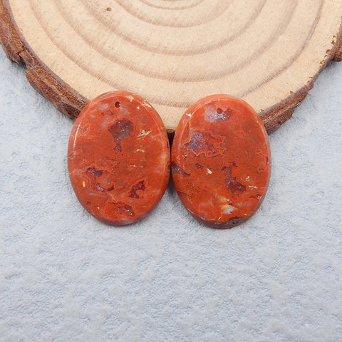 Natural Ocean Jasper Earring Beads 21x16x2mm, 3.7g