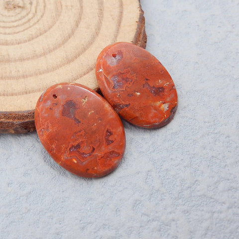 Natural Ocean Jasper Earring Beads 21x16x2mm, 3.7g