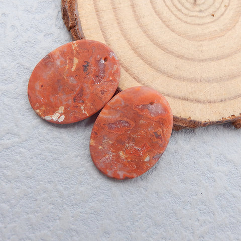 Natural Ocean Jasper Earring Beads 21x16x2mm, 3.7g