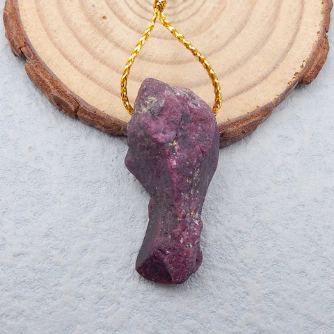 Natural Nugget Ruby Pendant Bead 35X16X12mm, 10.1g