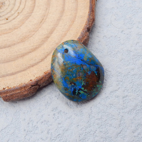 Natural Blue Opal Pendant Bead 19x26x4mm, 2.3g