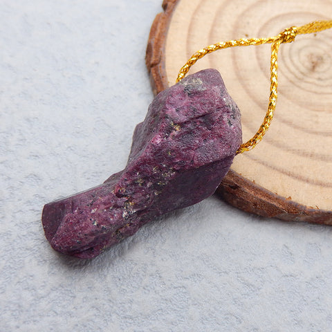 Natural Nugget Ruby Pendant Bead 35X16X12mm, 10.1g