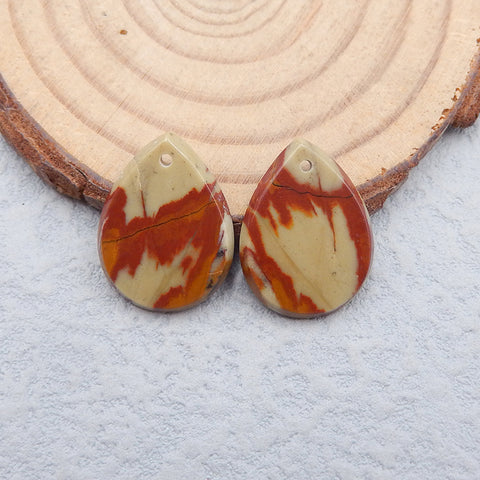 Perles de boucles d'oreilles naturelles Mookaite Jasper Gemstone, 20x15x2mm, 2.6g