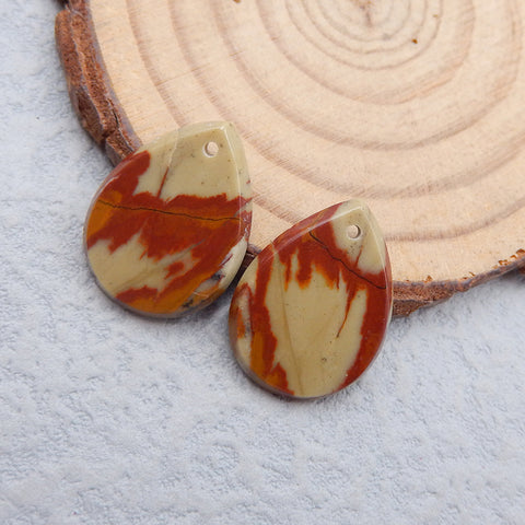 Natural Mookaite Jasper Earring Beads 20x15x2mm, 2.6g