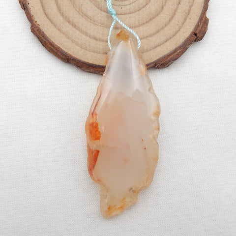 Perle pendentif en agate rouge naturelle, 60 x 24 x 10 mm, 19,8 g