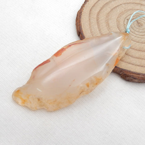 Perle pendentif en agate rouge naturelle, 60 x 24 x 10 mm, 19,8 g