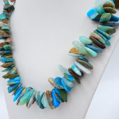 1 Strand Gemstone Necklace, Blue Opal  Gemstone Necklace