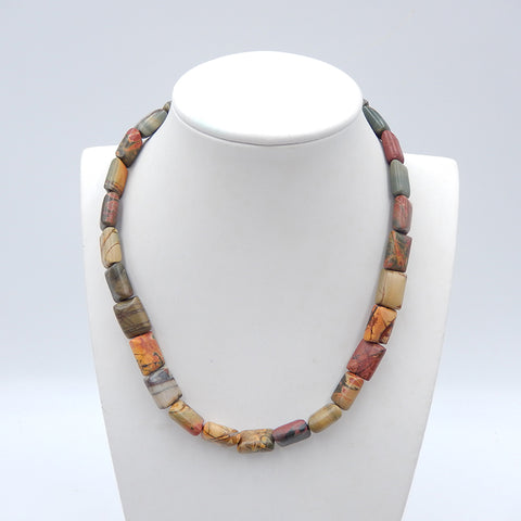 1 Strand of Natural Multi-Color Picasso Jasper Beads for Necklace 14x10mm