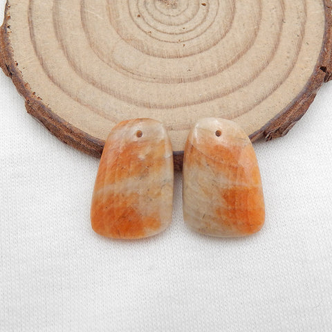 Natural Heliolite Sunstone Earring Beads 20x15x4mm, 4.7g