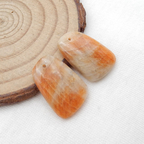 Natural Heliolite Sunstone Earring Beads 20x15x4mm, 4.7g