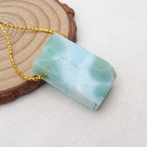 Natural Larimar Pendant Bead 27x17x7mm, 7.8g