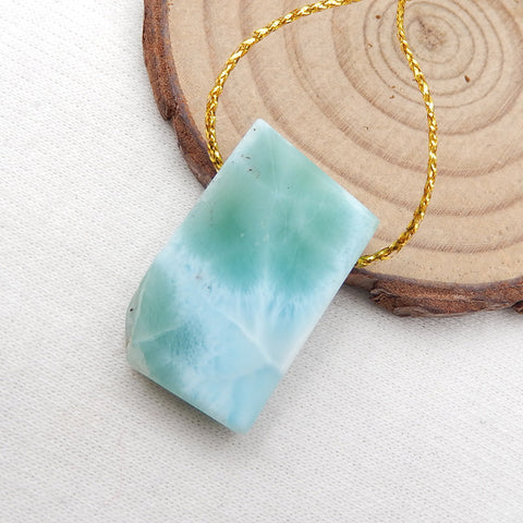 Natural Larimar Pendant Bead 27x17x7mm, 7.8g